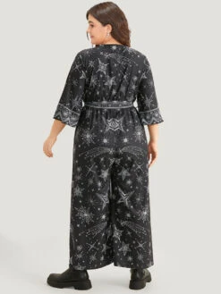Halloween Star Print Belted V Neck Jumpsuit 12 Halloween Star Print Belted V Neck Jumpsuit -Bloomchic Shop 484720941 ja