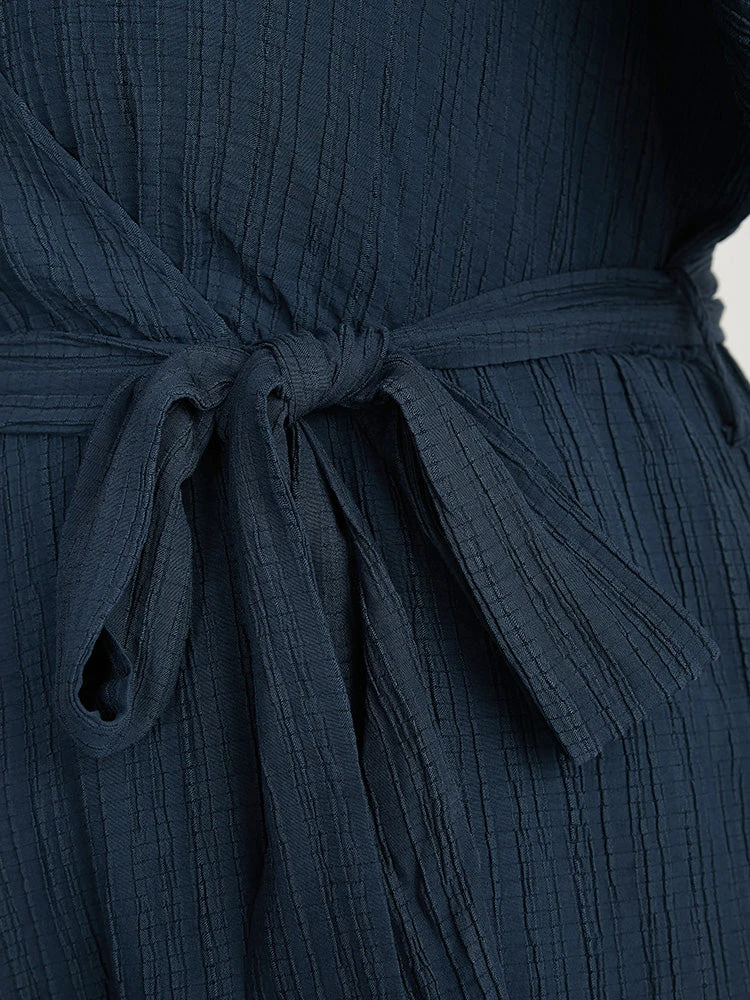 Plain Surplice Neck Ruffle Sleeve Pocket Belted Romper 11 Plain Surplice Neck Ruffle Sleeve Pocket Belted Romper - Image 9