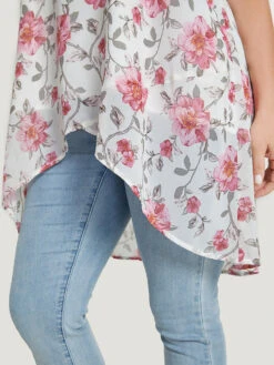 Floral Lace Ruffle Sleeve High Low Hem Blouse -Bloomchic Shop 486681562 cn d036251e a277 4705 9741 3075652d80d1