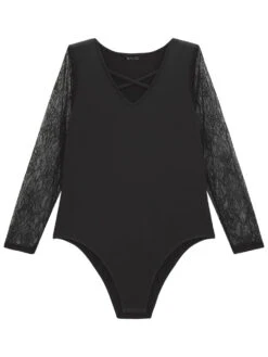 Plain Lace Mesh Patchwork Crisscross Bodysuit 17 Plain Lace Mesh Patchwork Crisscross Bodysuit -Bloomchic Shop 49105198 tv 6892b4bb df20 41e8 aa7c 11b88ca46170