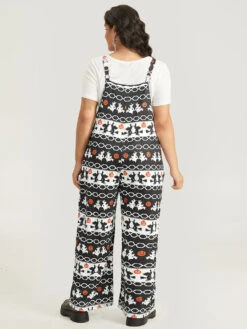 Halloween Witch & Pumpkin Pattern Striped Jumpsuit -Bloomchic Shop 493354144 oi