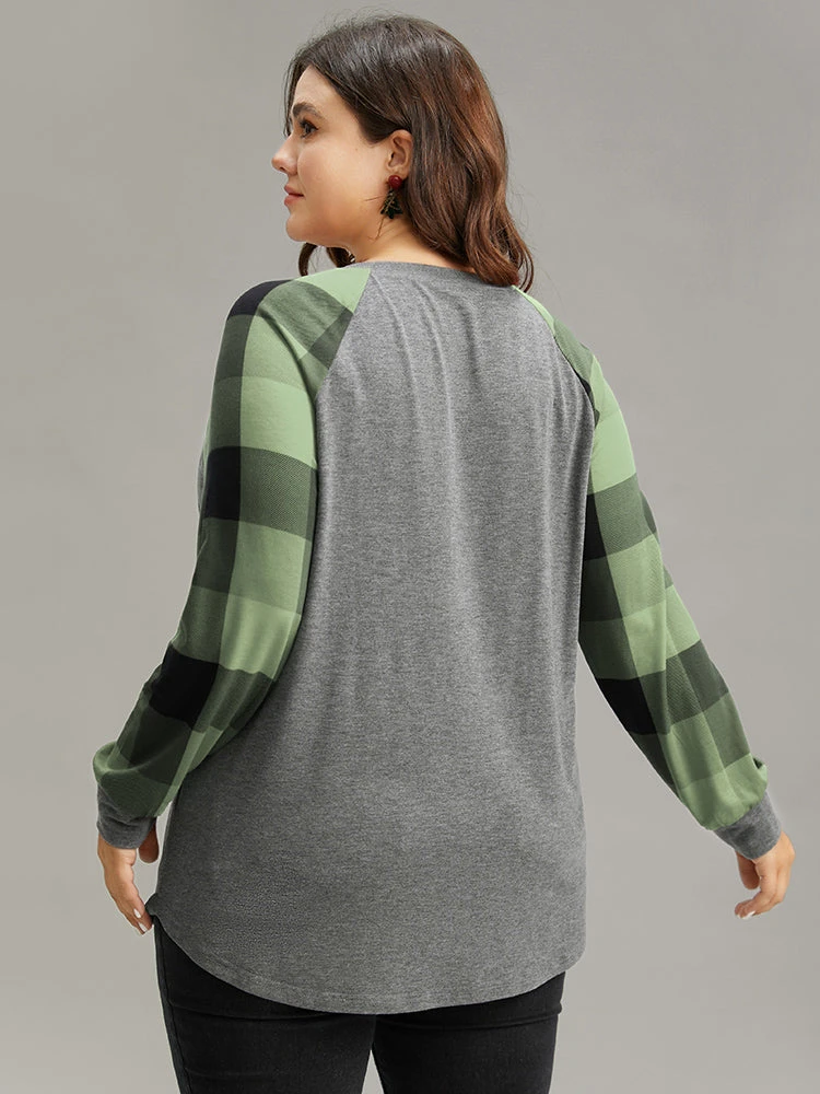 Christmas Sequin Plaid Patchwork T-shirt 11 Christmas Sequin Plaid Patchwork T-shirt - Image 9