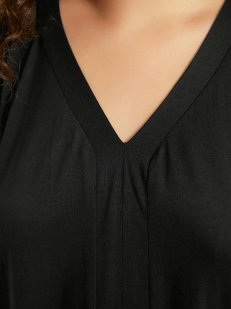 V Neck Solid Dolman Sleeve T-shirt 9 V Neck Solid Dolman Sleeve T-shirt - Image 7