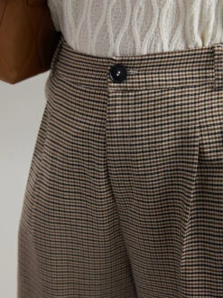 Gingham Plicated Detail Elastic Waist Pants 14 Gingham Plicated Detail Elastic Waist Pants -Bloomchic Shop 495212776 sn