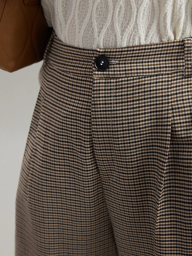 Gingham Plicated Detail Elastic Waist Pants 8 Gingham Plicated Detail Elastic Waist Pants - Image 6