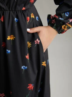 Boho Print Overlap Collar Lantern Sleeve Dress 16 Boho Print Overlap Collar Lantern Sleeve Dress -Bloomchic Shop 4987150 wb