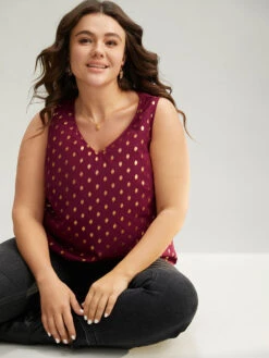 Glitter Polka Dot V Neck Tank Top 13 Glitter Polka Dot V Neck Tank Top -Bloomchic Shop 498729362 wt