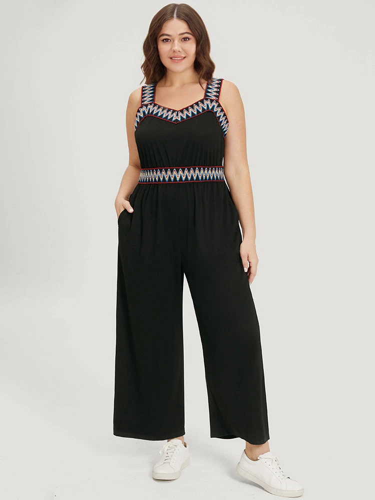 Contrast Trim Pocket Patchwork Cami Jumpsuit 4 Contrast Trim Pocket Patchwork Cami Jumpsuit - Image 2