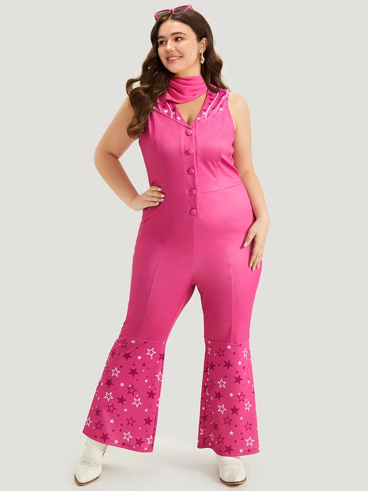 Halloween Star Button Up Bootcut Sleeveless Jumpsuit 3 Halloween Star Button Up Bootcut Sleeveless Jumpsuit