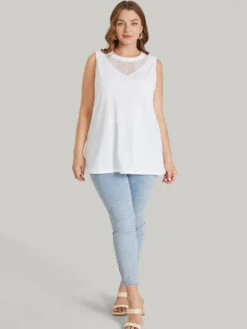 Solid Sleeveless Lace Insert Tank Top 12 Solid Sleeveless Lace Insert Tank Top -Bloomchic Shop 502706452 yv d8603990 07ab 46fa 90e0 c37d7d4cb99f