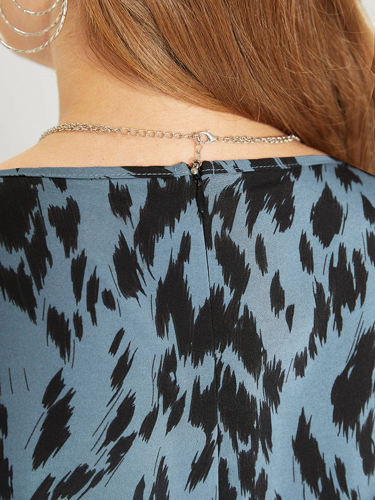 Leopard Print Flounce Sleeve Pocket Elastic Waist Jumpsuit 11 Leopard Print Flounce Sleeve Pocket Elastic Waist Jumpsuit - Image 9