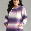 Ombre Striped Kangaroo Pocket Hooded Sweatshirt -Bloomchic Shop 504897454 rg