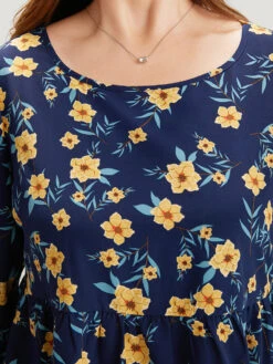 Floral Print Lantern Sleeve Gathered Blouse -Bloomchic Shop 505172014 am