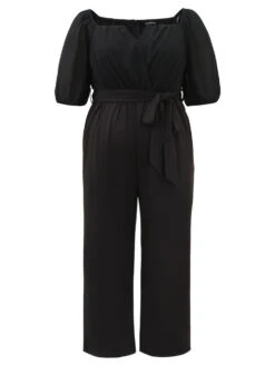 Plain Square Neck Pocket Belted Zipper Jumpsuit -Bloomchic Shop 505844542 gp 9d2d39fe 53b6 4e4c bfdf c3b26a82f7fa
