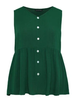 Plain Flutter Hem Button Detail Tank Top 19 Plain Flutter Hem Button Detail Tank Top -Bloomchic Shop 507108979 xc