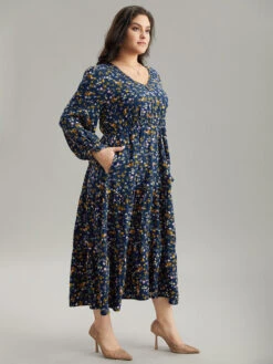 Ditsy Floral Button Detail Ruffles Pocket Dress -Bloomchic Shop 51369573 fl 38f60aff 21f7 4e1c ac81 acef737d8de4