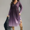Tie Dye Button Detail Pocket Elastic Waist Dress -Bloomchic Shop 513865842 wt