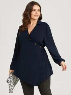 Solid Lantern Sleeve Button Detail Ties Side Wrap Blouse 11 Solid Lantern Sleeve Button Detail Ties Side Wrap Blouse -Bloomchic Shop 516402993 xu 0bfaf104 ece1 4f03 ac33 c7bf7d6ac561