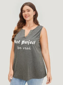 Letter Print Button Notched Tank Top -Bloomchic Shop 517165469 pn d5eb9794 6cd7 4709 9d58 41038127afe6