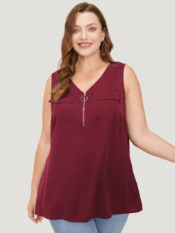 Solid Half Zipper Flap Detail Tank Top 37 Solid Half Zipper Flap Detail Tank Top -Bloomchic Shop 517365215 tx 941d10f1 616f 4a36 aefb 6d7ee0083e39