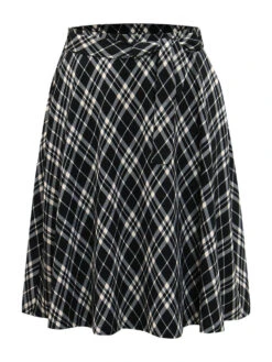 Plaid Elastic Waist Knot Ties Skirt 17 Plaid Elastic Waist Knot Ties Skirt -Bloomchic Shop 522798191 pp