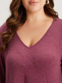 Solid Ruffle Layered Gathered High Low Hem T-shirt -Bloomchic Shop 528605328 ij