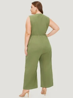 Plain Pocket Button Through Tank Jumpsuit 13 Plain Pocket Button Through Tank Jumpsuit -Bloomchic Shop 528884314 nd