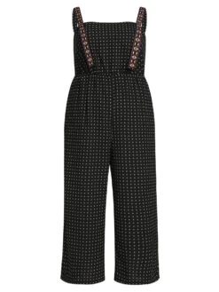 Geometric Print Pocket Button Elastic Waist Cami Jumpsuit -Bloomchic Shop 529278311 lh