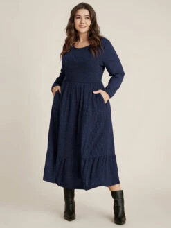 Solid Pocket Rib Knit Ruffle Hem Dress Without Belt 39 Solid Pocket Rib Knit Ruffle Hem Dress Without Belt -Bloomchic Shop 533954555 jv 1eddda5e 5555 4c9f bb97 92abef545b97