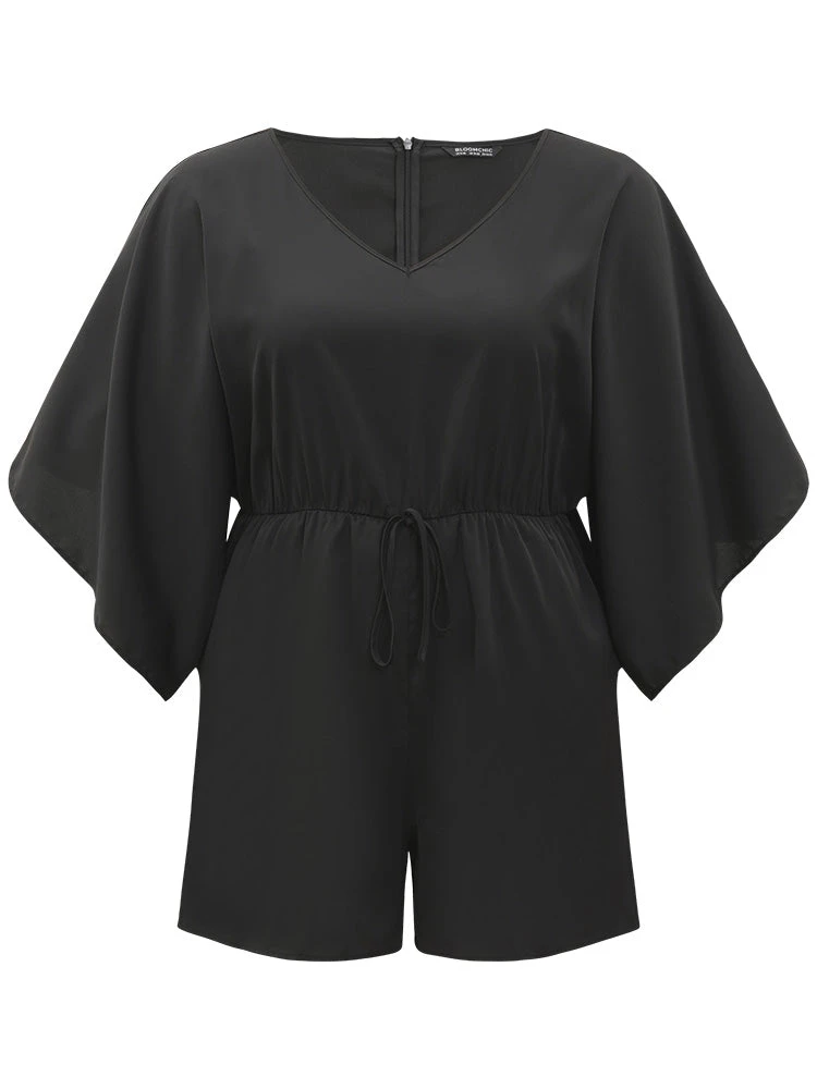 Plain Pocket Flounce Sleeve Elastic Waist Ties Jumpsuit 12 Plain Pocket Flounce Sleeve Elastic Waist Ties Jumpsuit - Image 10