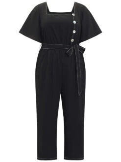 Contrast Stitch Pocket Button Detail Belted Zipper Jumpsuit -Bloomchic Shop 537718047 cj 62935c2b 9147 4bea aa9a 307a90a59e5b