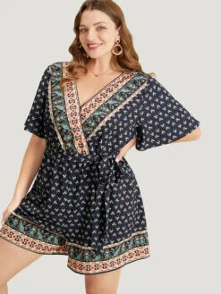 Bandana Print Wrap Ruffle Sleeve Pocket Belted Romper 14 Bandana Print Wrap Ruffle Sleeve Pocket Belted Romper -Bloomchic Shop 543173631 xx