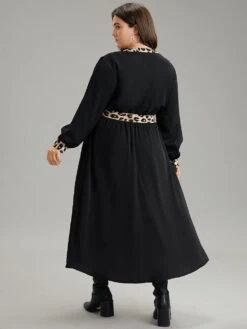 Leopard Patchwork Pocket Belted Notched Dress -Bloomchic Shop 547116700 yq 5397be32 8c76 4683 bc32 c07b7c3d0ce7