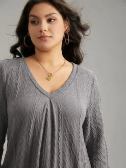 Plain Geometric Textured Plicated Detail Sweatshirt -Bloomchic Shop 547152260 kt d3af3a3c 9965 458c bf12 687b0dac2ffc