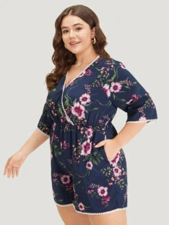 Floral Print Overlap Collar Contrast Trim Pocket Jumpsuit -Bloomchic Shop 550546826 lm 42fe3a5e 5ef0 4bbd b3bc 91b50e5628d7