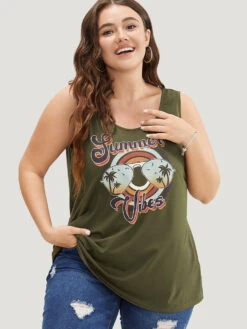 Letter & Graphic Print Round Neck Tank Top -Bloomchic Shop 552530395 ld 2f457d73 1991 4e21 a531 dde0fa6fb246