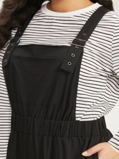 Solid Pocket Back Crisscross Elastic Waist Jumpsuit 15 Solid Pocket Back Crisscross Elastic Waist Jumpsuit -Bloomchic Shop 554602586 wf