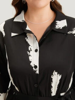 Brush Print Button Up Belted Bell Sleeve Jumpsuit 14 Brush Print Button Up Belted Bell Sleeve Jumpsuit -Bloomchic Shop 557724500 wn