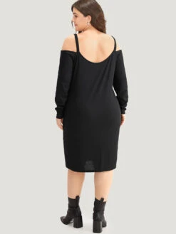 Plain Rib Knit Metal Detail Cami Dress -Bloomchic Shop 557967814 vy 8755dc62 6afa 49f3 8c86 1ccb59aa0d45