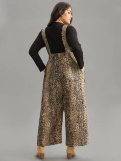 Leopard Adjustable Straps Patched Pocket Jumpsuit -Bloomchic Shop 557968013 vc