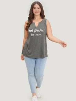 Letter Print Button Notched Tank Top -Bloomchic Shop 558123902 ph eed51f1e 352f 4bde ae49 513d597b5ed0