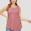 Plain Asymmetrical Hem Button Detail Tank Top -Bloomchic Shop 55993293 kf c4556612 2c05 42c2 af82 b05f3227c883