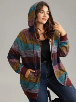 Heather Colorblock Contrast Pocket Hooded Sweatshirt -Bloomchic Shop 561044196 eb