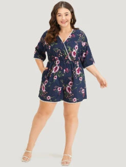 Floral Print Overlap Collar Contrast Trim Pocket Jumpsuit -Bloomchic Shop 563924343 lh 7a831ff8 ef8c 4048 ada5 047a124736ae