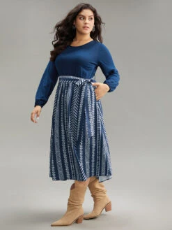 Bandana Striped Patchwork Pocket Belted Dress -Bloomchic Shop 566012181 mx 39505835 2556 4d8d 91d4 bc75625de218