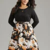 Floral Print Rib Knit Belted Dress 1 Floral Print Rib Knit Belted Dress -Bloomchic Shop 570034293 tv