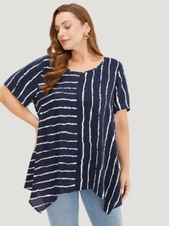 Striped Patchwork Hanky Hem Blouse 18 Striped Patchwork Hanky Hem Blouse -Bloomchic Shop 572102748 us 411ef42c fca6 4912 8ad8 416bbb7db759