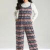 Snowflake Graphic Pocket Overall Cami Jumpsuit -Bloomchic Shop 57898378 lm