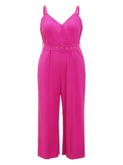 Plain Pocket Wrap Buckle Belt Jumpsuit -Bloomchic Shop 584764022 ej 69392445 c95f 4a15 82eb a81e9be03f27