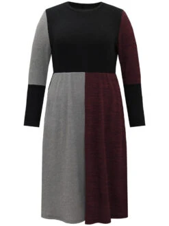 Rib Knit Colorblock Contrast Pocket Dress 15 Rib Knit Colorblock Contrast Pocket Dress -Bloomchic Shop 58490957 rd